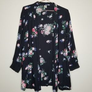 Japna lounge black floral kimono XL (b)